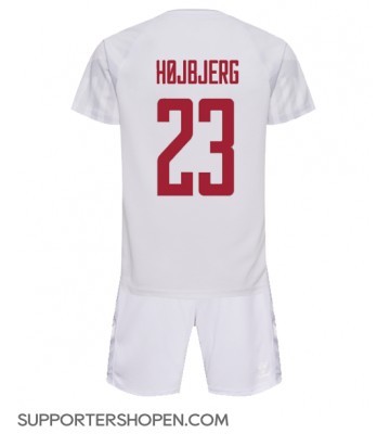 Danmark Pierre-Emile Hojbjerg #23 Bortatröja Barn VM 2022 Kortärmad (+ korta byxor)